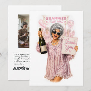 Carte De Remerciements Grannies Gone Wild Fête de Bachelorette Drôle