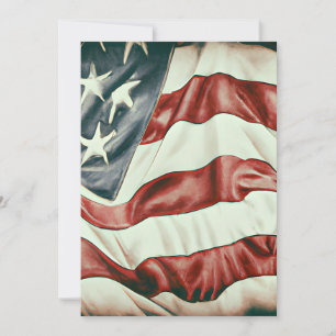 Carte De Remerciements Graphique du drapeau vintage USA