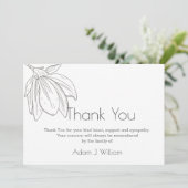 Carte De Remerciements Graphiques Floral Moderne Funérailles (Debout devant)