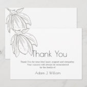 Carte De Remerciements Graphiques Floral Moderne Funérailles (Devant / Derrière)