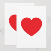 Carte De Remerciements Graphisme Cœur Rouge Blanc Moderne Simple (Devant / Derrière)