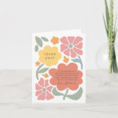 Carte De Remerciements Gras Fleurs modernes Unique Illustré Douche bébé (Devant)