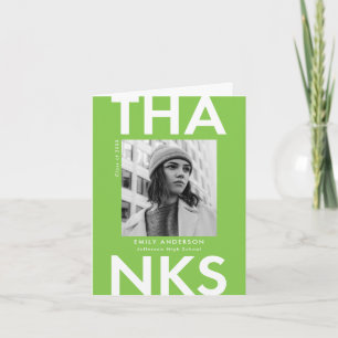 Carte De Remerciements Gras Grad Lime Green Photo Grad Grad