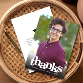 Carte De Remerciements Gras graduation photo moderne simple typographie