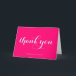 Carte De Remerciements Gras Moderne Calligraphie Rose Chaud<br><div class="desc">Envoyez des remerciements avec ce carte de remerciements personnalisable. Il présente une calligraphie moderne et une typographie simple sur un arrière - plan rose chaud. Personnalisez en ajoutant votre nom ou d'autres détails. Ce carte de remerciements de calligraphie est parfait pour les entreprises, mariages, douches nuptiales, baby showers, diplômes, et...</div>