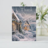 Carte De Remerciements Grateful Pastel Pine Joyeux Vacances (Debout devant)