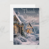 Carte De Remerciements Grateful Pastel Pine Joyeux Vacances (Devant / Derrière)