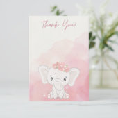 Carte De Remerciements Gratitude De Coeur, Éléphant Adorable (Debout devant)