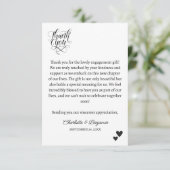 Carte De Remerciements Gratitude Express avec cadeau Fiançailles minimali (Debout devant)