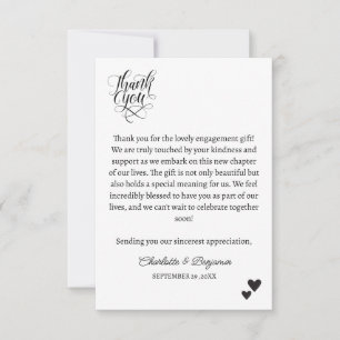 Carte De Remerciements Gratitude Express avec cadeau Fiançailles minimali