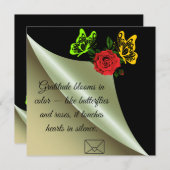 Carte De Remerciements Gratitude fleurit en couleur comme des papillons e (Devant / Derrière)