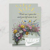 Carte De Remerciements "Gratitude sincère" (Devant / Derrière)