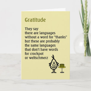 Carte De Remerciements Gratitude - un poème de remerciement original