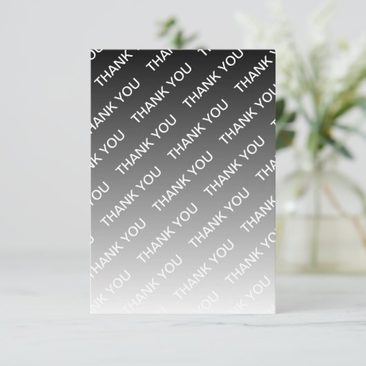 Carte De Remerciements Gray (changeable color) Ombre & Text Pattern (Debout devant)