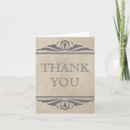 Carte de remerciements Gray Elegant Déco (Devant)