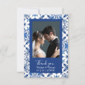 Carte De Remerciements Grèce Méditerranée bleue Mariage Remerciements pho (Devant)