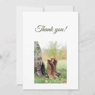Carte De Remerciements Green Branches Flat Thank You Card