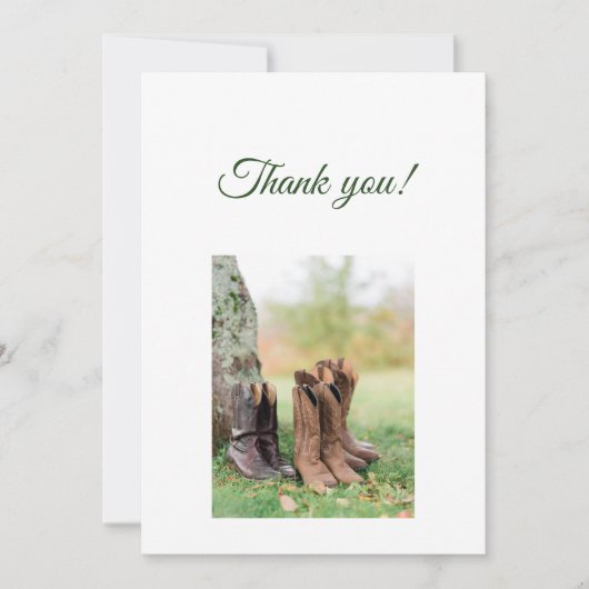Carte De Remerciements Green Branches Flat Thank You Card (Devant)