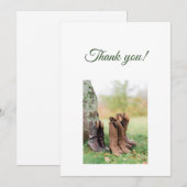 Carte De Remerciements Green Branches Flat Thank You Card (Devant / Derrière)