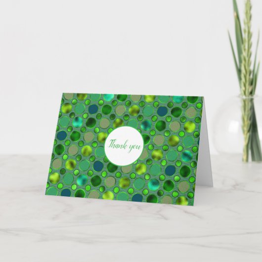 Carte De Remerciements Green Bubbly  (Devant)