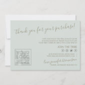 Carte De Remerciements Green Custom logo QR code Candle Care Instruction (Devant)