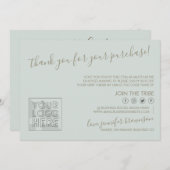 Carte De Remerciements Green Custom logo QR code Candle Care Instruction (Devant / Derrière)