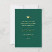 Carte De Remerciements Green Elegant Gold Script Photo Collage Graduation (Dos)