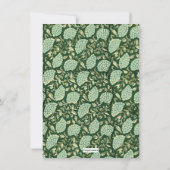 Carte De Remerciements Green Floral Block Print, Customized Stationery (Dos)