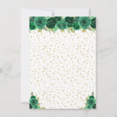 Carte De Remerciements Green Floral Brunette Hair Princess Anniversaire (Dos)