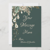 Carte De Remerciements Green Floral Garland Script Mariage élégant (Dos)