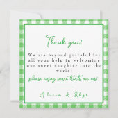 Carte De Remerciements Green Labor & Delivery NICU Hospital (Devant)