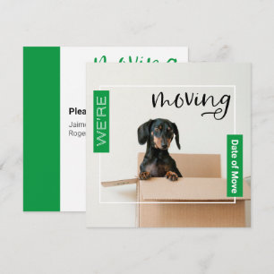 Carte De Remerciements Green Nous sommes en train de déplacer Dachshund D