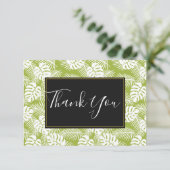 Carte De Remerciements Green Palm Feuille Rainforest Motif (Debout devant)