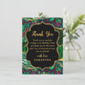 Carte De Remerciements Green Safari Agate Anniversaire (Debout devant)