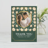 Carte De Remerciements Green Sword & Shield Médiéval Imaginaire Mariage (Debout devant)