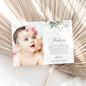 Carte De Remerciements Greenery, Eucalyptus Leaves, Boho, Baptism