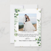 Carte De Remerciements Greenery Simple Script Wedding Thank You Card (Dos)