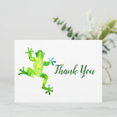 Carte De Remerciements Grenouille à aquarelle verte (Debout devant)