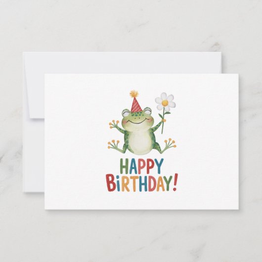 Carte De Remerciements Grenouille adorable Design d'anniversaire avec mar (Devant)
