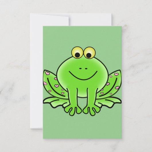 Carte De Remerciements Grenouille caricaturale (Devant)