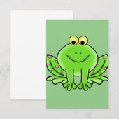 Carte De Remerciements Grenouille caricaturale (Devant / Derrière)