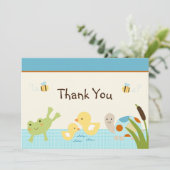 Carte De Remerciements Grenouille dans l'étang/Carte de remerciements de  (Debout devant)