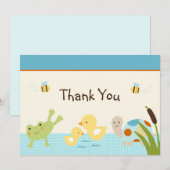 Carte De Remerciements Grenouille dans l'étang/Carte de remerciements de  (Devant / Derrière)