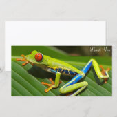 Carte De Remerciements Grenouille d'arbre (Devant / Derrière)