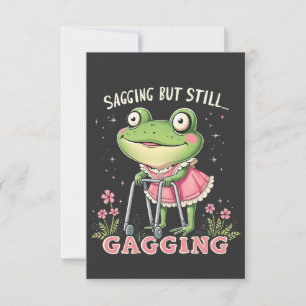 Carte De Remerciements Grenouille de jour des mères, mais toujours gisant