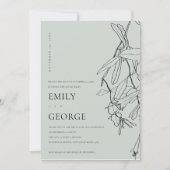 CARTE DE REMERCIEMENTS GREY LINE DRAWING FLORAL WE TIED L'INVITE (Devant)