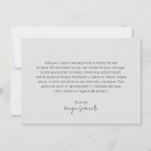 Carte De Remerciements Gris ardoise élégant Fleur abstraite Moderne (Dos)