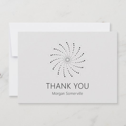 Carte De Remerciements Gris ardoise élégant Fleur abstraite Moderne (Devant)