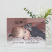 Carte De Remerciements Gris avec photo et nom (Debout devant)