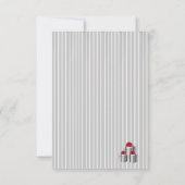 Carte De Remerciements Gris blanc à rayures rouge présente sur noir (Dos)